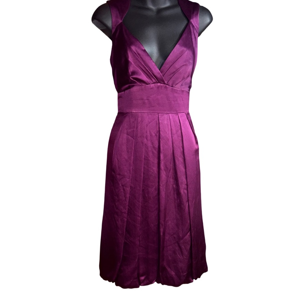 Maggy London 100% silk purple cocktail dress size 14 large women’s evening